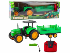 LeanToys Dálkově ovládaný RC zemědělský traktor s přívěsem Green LEAN Toys
