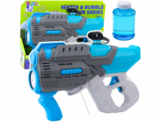 LeanToys Elektrická vodní bublinková pistole 2v1 šedomodrá LEAN Toys