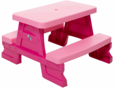 Kadax Zahradní stůl a lavice Dorex růžová pro děti