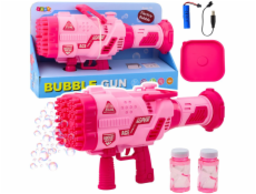 LeanToys Velká elektrická bublinková pistole 64 otvorů růžová