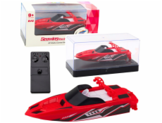 LeanToys Dálkově ovládaný RC motorový člun bílý a červený 15cm LEAN Toys