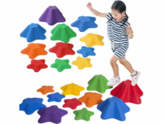 LeanToys Kameny pro senzorické cesty 3 velikosti 6 barevných kamenů LEAN Toys