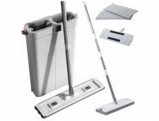 Lean Čisticí sada: Dvoukomorový kbelík, plochý mop z mikrovlákna