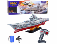 LeanToys Velká RC letadlová loď s dálkově ovládanými světly 30 km/h 1:438 LEAN Toys