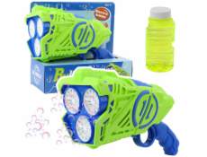 LeanToys Bublinková pistole na baterie s modrými a zelenými LED světly