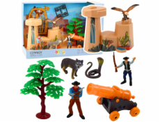 LeanToys Kovbojská sada Divoký západ Figurky Kovbojský člun Dělo LEAN Toys