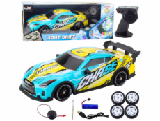LeanToys RC dálkově ovládané sportovní auto s osvětlenou karoserií v tyrkysové barvě