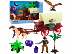 LeanToys Kovbojská sada Figurky Westernové vozové koně Kovbojské palmy LEAN Toys