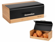 Elitehoff Bambusová krabička na chléb, nádoba na chléb E-6067, černá