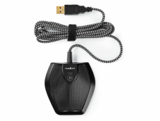 Nedis Mikrofon MICCU100BK k počítači USB Kabelový Černý