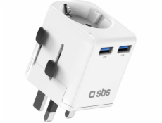 NoName Univerzální cestovní adaptér - EU 2xUSB-A - bílý
