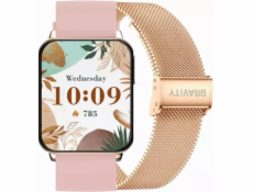 Gravity Chytré hodinky Smartwatch růžovo-zlaté růžové 2 řemínky GT26-1