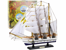 LeanToys Sběratelský dekorativní model plachetnice fregata bílá 49x43cm