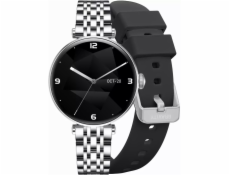 Gravity Chytré hodinky Smartwatch stříbrně černé 2 řemínky GT26-9