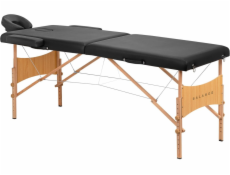 Activeshop Skládací dřevěný masážní stůl Balance se 2 segmenty, černý