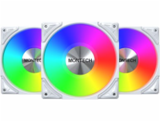 Montech Metal Pro 12 ARGB PWM bílá sada 120mm ventilátorů (3 ks)