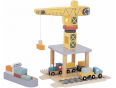 Tooky Toy TOOKY TOY Dřevěná sada přístavního jeřábu