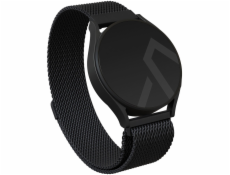 Swissten Univerzální kovový síťovaný řemínek BURGA pro hodinky o průměru 22 mm (černý)