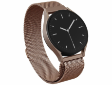 Swissten Univerzální kovový síťovaný řemínek BURGA pro hodinky 22 mm (růžové zlato)