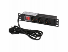 ExtraLink 10 1U 3 ZÁSUVKA TYP EU POWER PDU S SPÍNAČEM PDU 3-EU