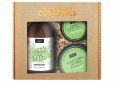 LaQ Beauty & Cutie sada sprchový gel 500ml + bohatý tělový krém 200ml + lehká mycí pěna na obličej 40g