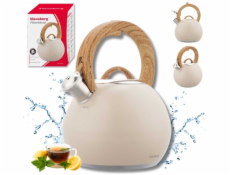 Klausberg Ocelová konvice s pískačkou 3l KB-7956 matně béžová