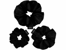 Glov Čelenky Saténové Scrunchies S/M/L Černé 3 ks