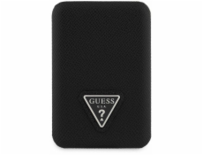 Guess Indukční powerbanka Grained Triangle 5000mAh 15W USB-C MagSafe černá