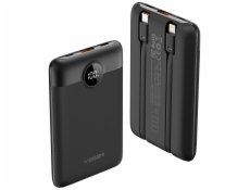 Veger Powerbanka 10000 mAh s vestavěným USB-C kabelem QC3.0 PD 2A 22,5W K1C W1189 černá