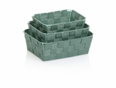 KELA Sada košíků Alvaro plast vláknová páska limetková zelená 3 kusy KL-24518