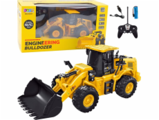 LeanToys Dálkově ovládaný bagr Buldozer RC 2.4G 9CH Žlutý