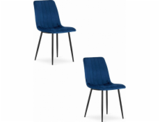 Leobert Židle LAVA - tmavě modrý samet x 2