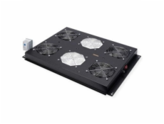 Roline 19palcový střešní ventilátor, 4 ventilátory, termostat, černý