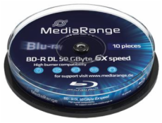 MEDIARANGE BD-R BLU-RAY 50GB 6x DoubleLayer PRINTABLE spindl 10pck/bal