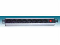 PremiumCord 19 "PDU, 1.5U, 8x230V, 2m kábel Euro, vypínač