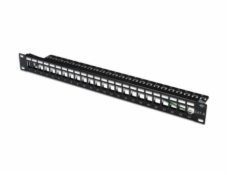 Digitus Blank Patch Panel, 24 port, tienený, 1U, čierny