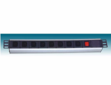 PremiumCord 19 "PDU, 1U, 9xIEC (C13), 2m kábel Euro, vypínač