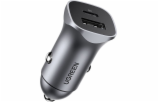 UGREEN USB-C PD+USB-A QC 24W Fast Car Charger Gray