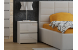 TopEshop Skrinka, nočný stolík, 2 šuplíky, biely lesk / m2